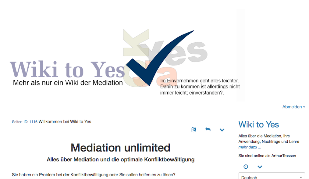 Webseite von Wiki to Yes